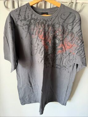 Harley-Davidson Gray Short-Sleeve Tee with Red Graphic